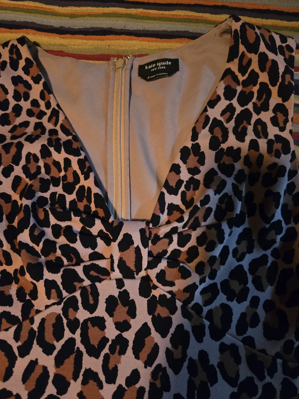 Kate Spade Woman's Tan/Black Leopard Print Sleeveless Peplum Top Size 6 NWOT